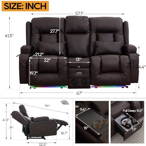 IPKIG Power Loveseat Recliner Sofa Set - Image 2