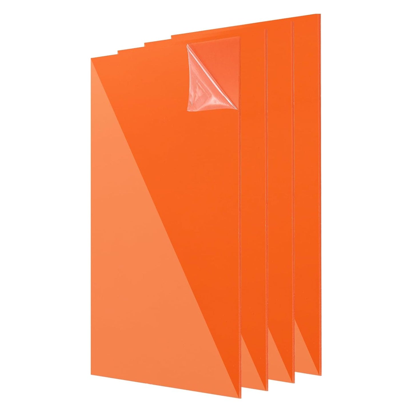 uxcell 4Pcs Acrylic Sheets 12x6 Inch Acrylic Panel 1/8 Inch-3mm Plastic Board for Picture Frames Sign Holders DIY Display Projects Craft, Clear Orange