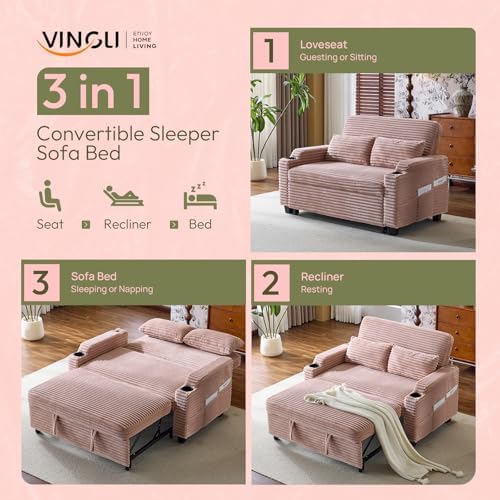 VINGLI Loveseat Sleeper Sofa Couch - Image 3
