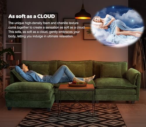 ELUCHANG 113" Oversized Modular Sectional Sofa, L Shaped Comfy Cloud Couch - Image 5