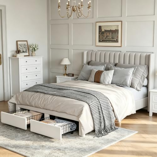 GarveeHome Queen Bed Frame, Bed Frame Upholstered Platform Bed by GarveeHome