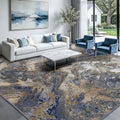 Modern Abstract Blue 10x10 Rug: Large Square Area Rugs by Luxcrest