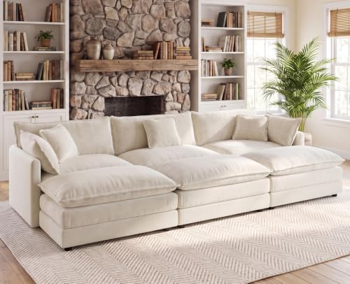 111.5" Modular Sectional Sofa, 6 Seater Cloud Couch by VEPXXP