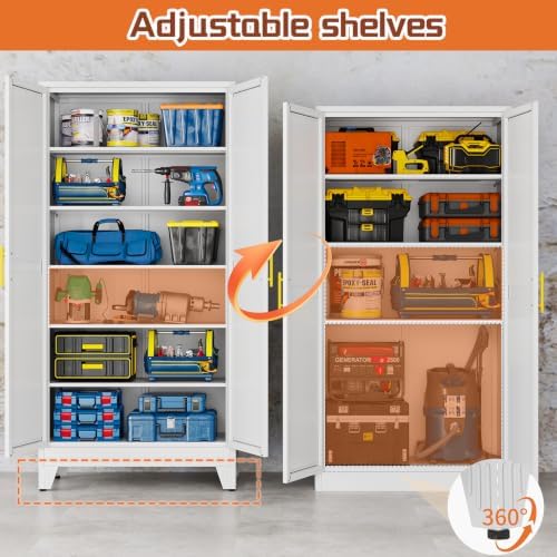 White Metal Storage Cabinet - Image 3