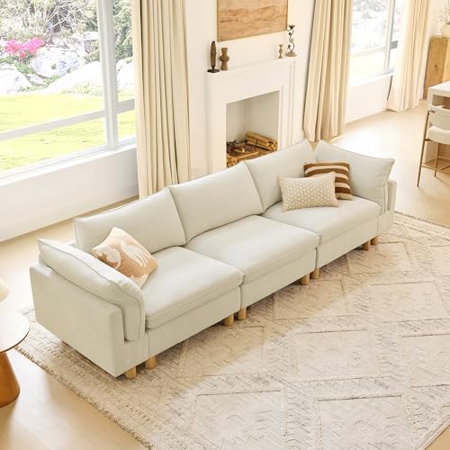 CHITA 127" Large Sectional Sofa, Modular Cloud Couch, 3 Seater by Unknown
