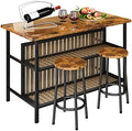 AWQM Kitchen Island with Seating & Storage, Bar Table & Chair Set by AWQM