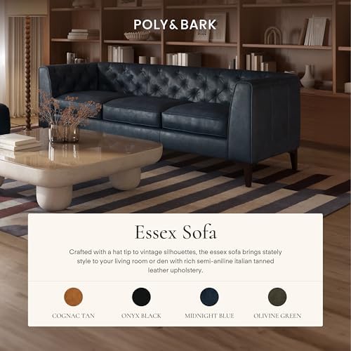 POLY & BARK Essex 89” Full-Grain Italian Leather Sofa – Tufted Back, - Image 4