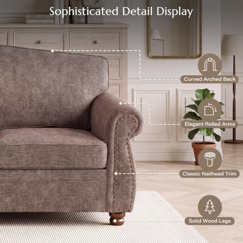Traditional Chenille Couch Sofas - Image 5
