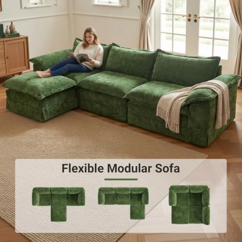 Claiks 123" Oversized Boneless Couch, Modular Sofa - Image 5