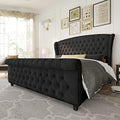 AMERLIFE King Size Upholstered Sleigh Platform Bed Frame by AMERLIFE
