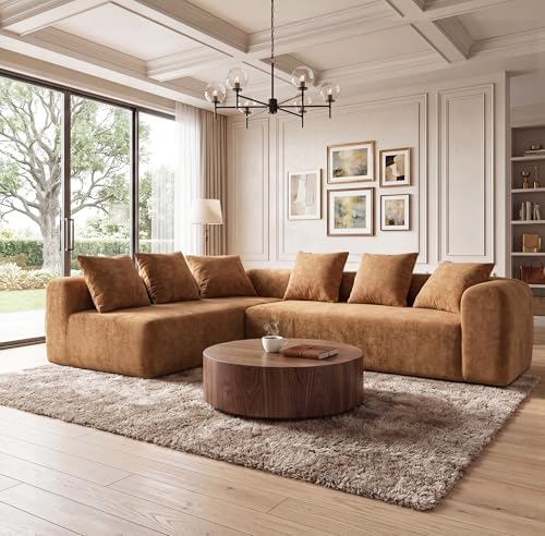 Claiks 106" Cloud Boneless Couch, L-Shaped Sectional Sofa by CLAIKS