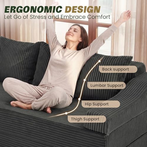 YOUDENOVA 78.7" Folding Convertible Sofa Bed, Boneless Sleeper Sofa Couch - Image 4