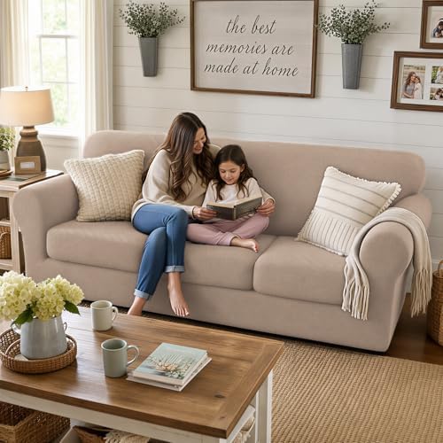 XINEAGE 3-Piece Stretch Loveseat Sofa Cover, Washable Couch Covers - Image 3