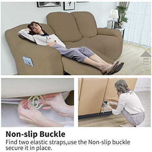 Easy-Going 6 Pieces Recliner Loveseat Stretch Sofa Slipcover Sofa Cover - Image 3