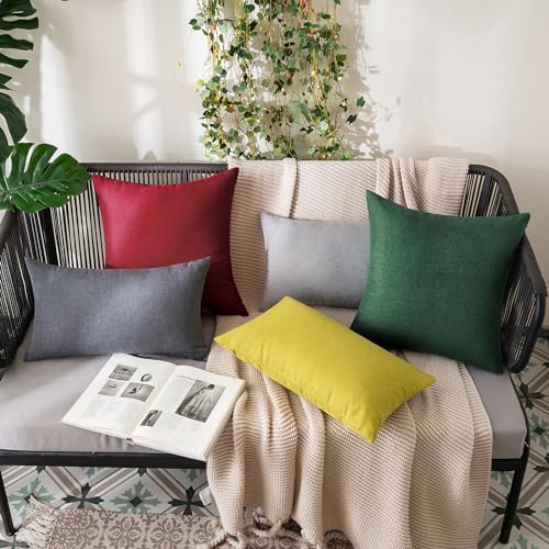 MIULEE Decorative Outdoor Pillow Covers Christmas 20x20 Emerald Green - Image 5