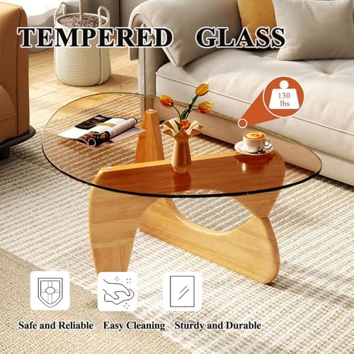 Modern Glass Coffee Table for Living Room, Mid Century Coffee Table, Small - Image 3