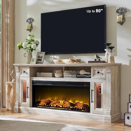 OKD 70" Farmhouse Fireplace TV Stand by OKD