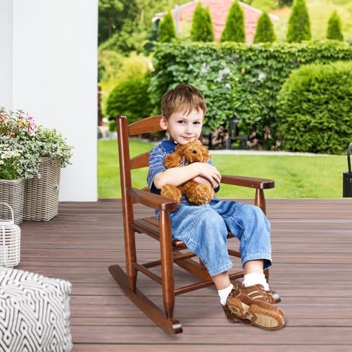 JOYMOR Outdoor Wooden Rocking Chair - Image 4
