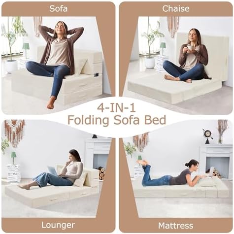 Folding Sofa Bed, Convertible Sleeper Chair Bed, Floor Sofa - Image 4
