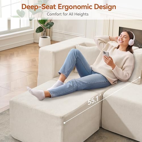 MONVANE Modular Sectional Sofa, Oversized 12 Seat Convertible U Shaped Couch - Image 5