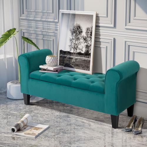 HOMCOM Button-Tufted Storage Ottoman Bench - Image 4