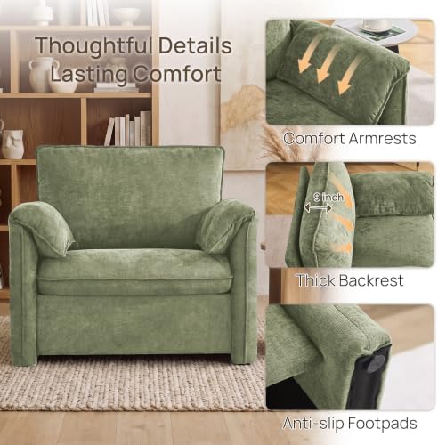 Oversized Accent Chair Set of 2, Comfy Reading Chair - Image 5