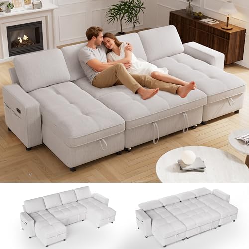 Vipbear 105" Sectional Sleeper Sofa Bed by VipbearLiving