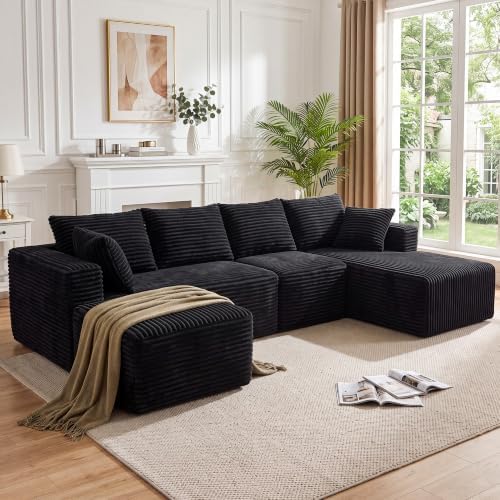 118" U Shaped Boneless Couches for Living Room, Modular Sectional Sofa by TEKIROSE