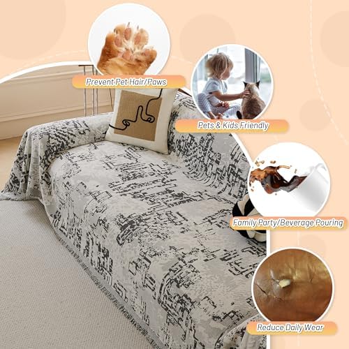 MYSKY HOME Boho Couch Cover Sofa Covers, Couch Covers - Image 4