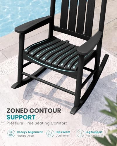 SERWALL Comfortable Outdoor Rocking Chairs Set of 2 - Image 4