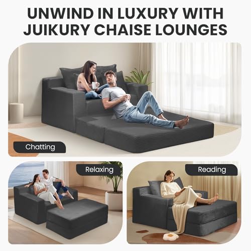 JUIKURY 86” Oversized Chaise Lounge, Corduroy 4 in 1 Chase Lounge Chair Indoor - Image 5