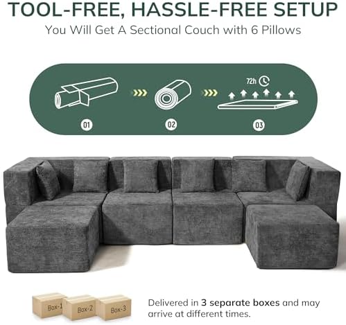 MONVANE Modular Sectional Cloud Couch - Image 5