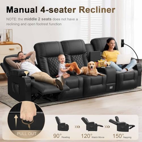 4 Seat Recliner Sofa and 2PC Recliner Chairs - Image 4