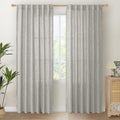YoungsTex Dark Grey Linen Curtains 80 Inch Length 2 Panels by YoungsTex