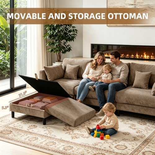 80.8" L Shaped Cloud Sofa, Modular Sectional Couch - Image 6