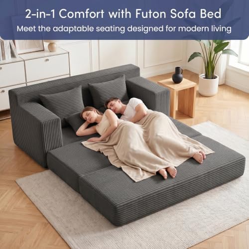 Convertible Sofa Bed with Ottoman, Small Boneless Loveseat Couch - Image 5