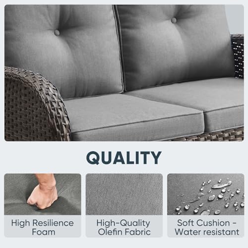 Belord Outdoor Glider Bench Patio Loveseat - Image 4