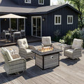 7Pcs Patio Rocking Swivel Chair by MuphyersPatioFurniture
