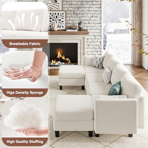 Mangodan Modular Sectional Sofa, 6 Seat Modular Sleeper Sofa Couch - Image 5