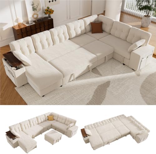 Vipbear 130" Modular Sectional Sleeper Sofa by VipbearLiving