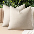 MIULEE Decorative Outdoor Pillow Covers Waterproof 18x18 Beige by MIULEE