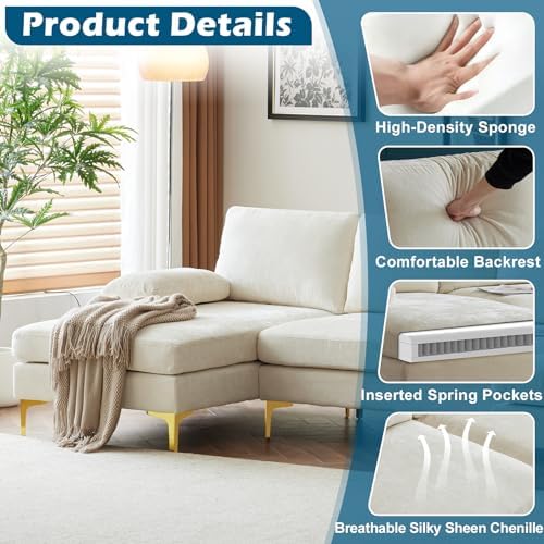 VINGLI 110" Large U-Shape Sectional Sofa Couch - Image 5