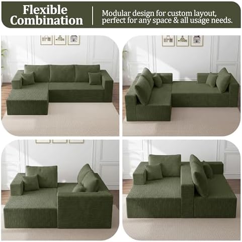 108" Modular Sectional Sofa, L-Shape Cloud Couch - Image 6