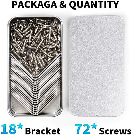 FATLODA 18PCS L Bracket Corner Brace, Stainless Steel Corner Bracket - Image 2
