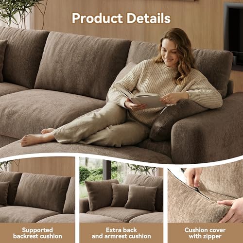 WorthFurni 110” Cloud Sectional Couches - Image 4