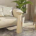 COZAYH Farmhouse Tall Pedestal End Table, Solid Wood, Distressed Wood Grey by COZAYH