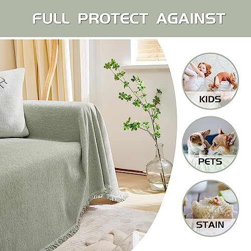 MEETSKY Sectional Couch Covers for Dog Chenille Sofa Cover, Washable Couch - Image 5