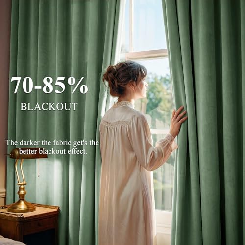 StangH Emerald Green Velvet Thermal Curtains - Image 3