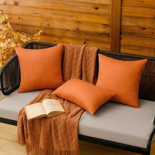 MIULEE Decorative Outdoor Pillow Covers Fall Euro 26x26 Orange - Image 5