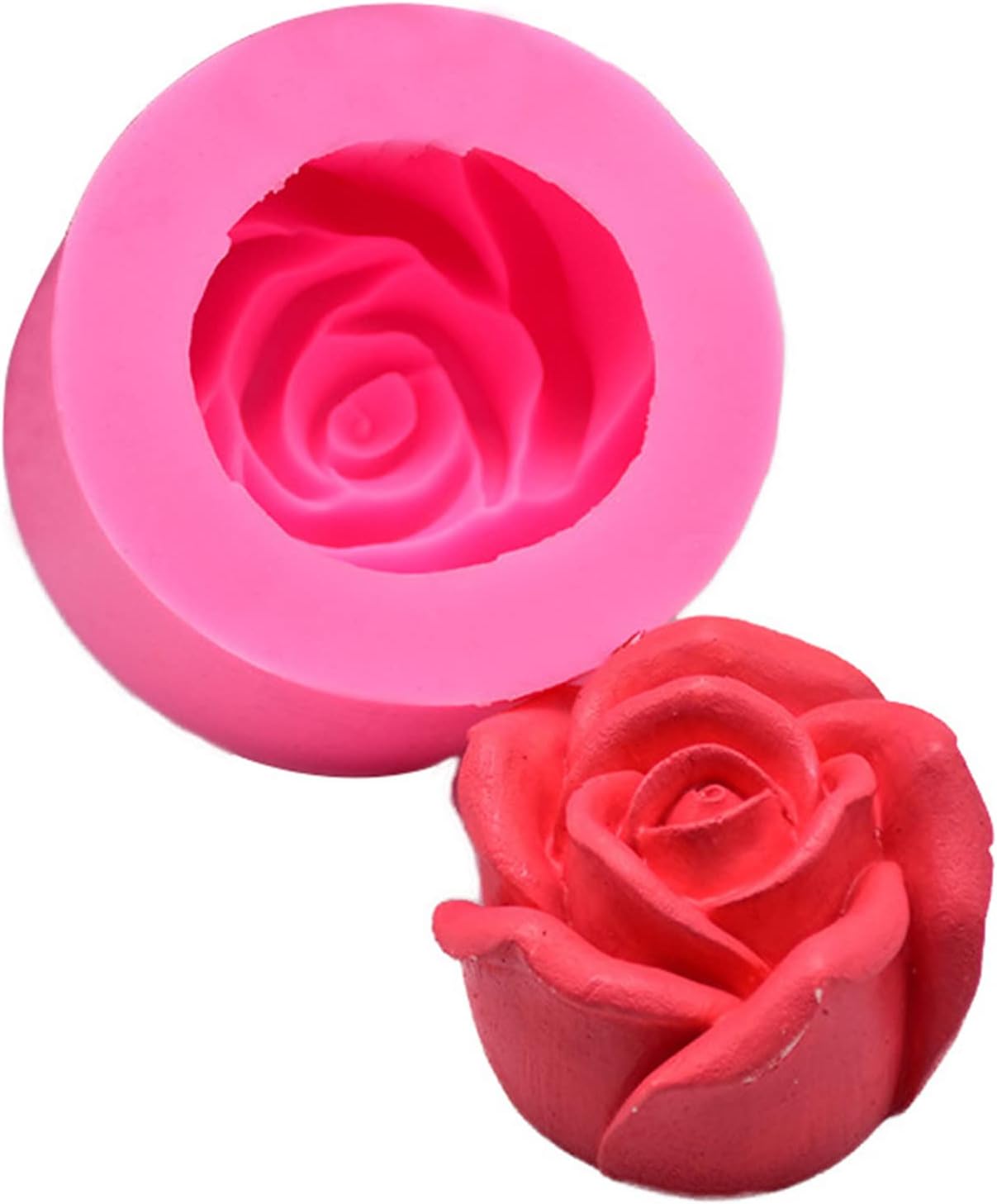 Rose Candle Mold Flower Silicone Mold for Soap, Fondant, Cake Decorating, Chocolate, Candy,Ploymer Clay